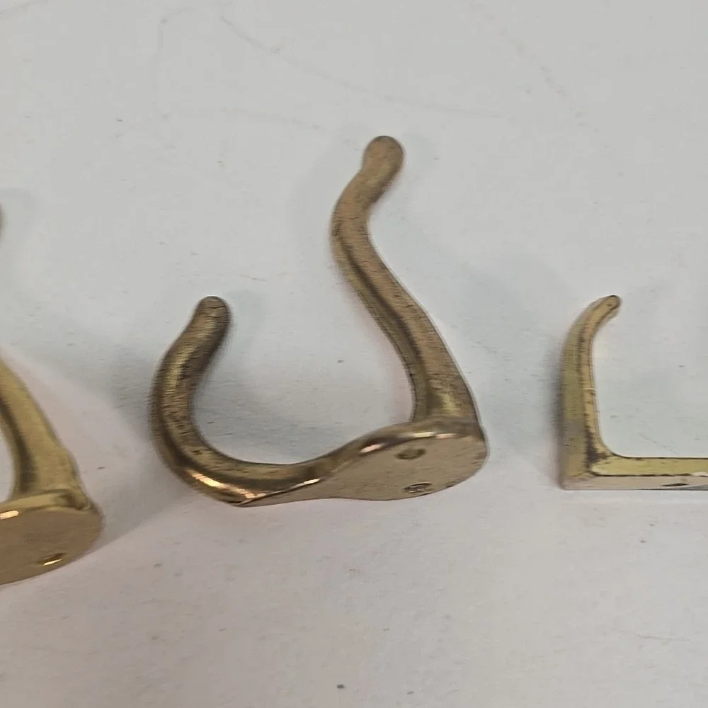 3 BRASS COLORED COAT HOOK